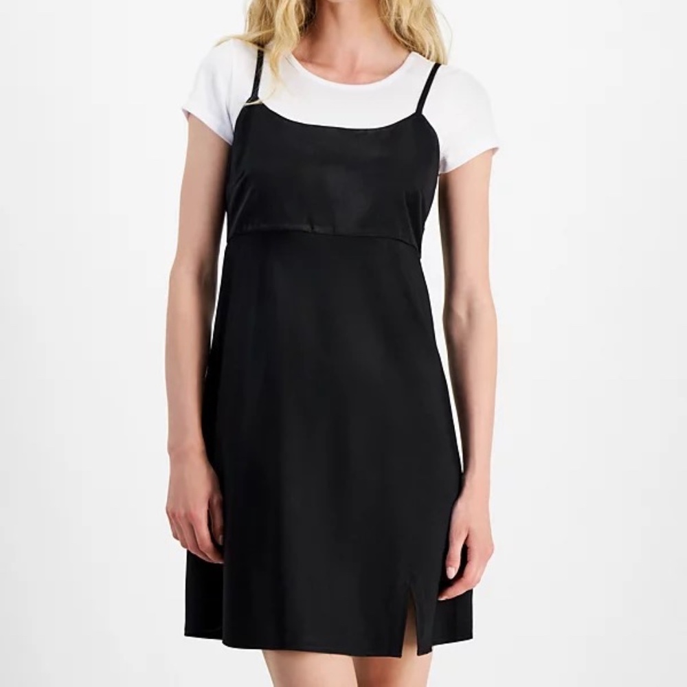 Madden Girl Juniors' 2 in 1 T-Shirt Slip Dress ~ NWT